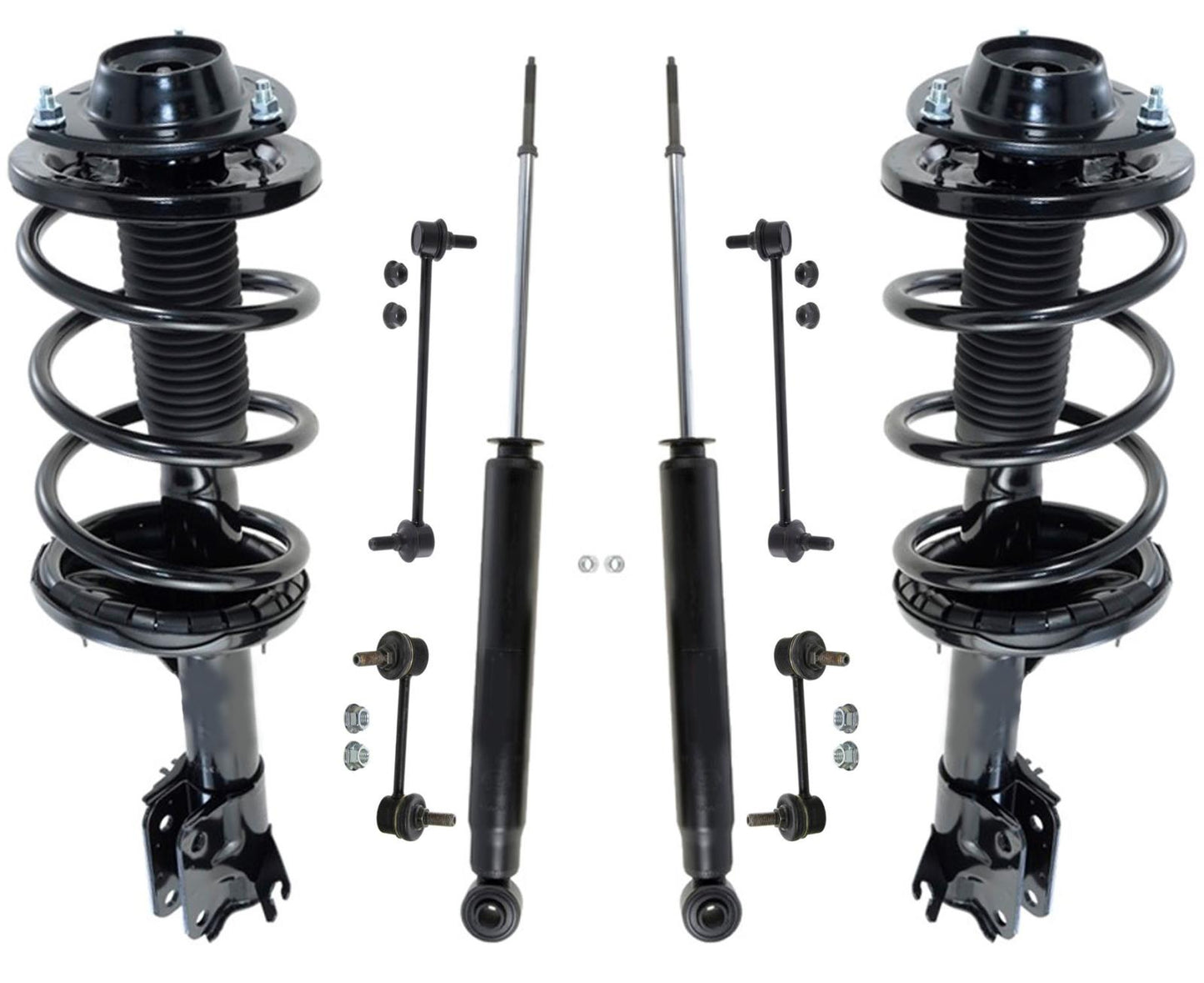 Front Strut Rear Shock & Links for 04-06 Santa Fe Automatic Trans 4 Wheel Drive