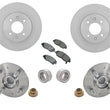 Rotores de freno delantero y pastillas de cerámica y rodamientos de cubo de rueda 01-05 Honda Civic 1.7L