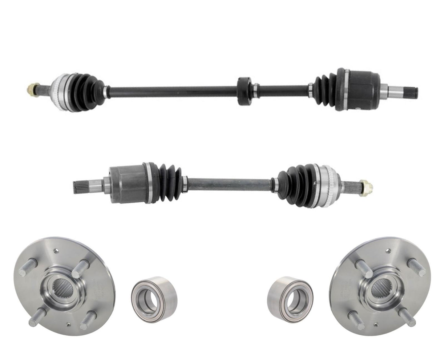 Front CV Axles and Wheel Hub Bearing for 01-05 Honda Civic 1.7L Automatic Trans