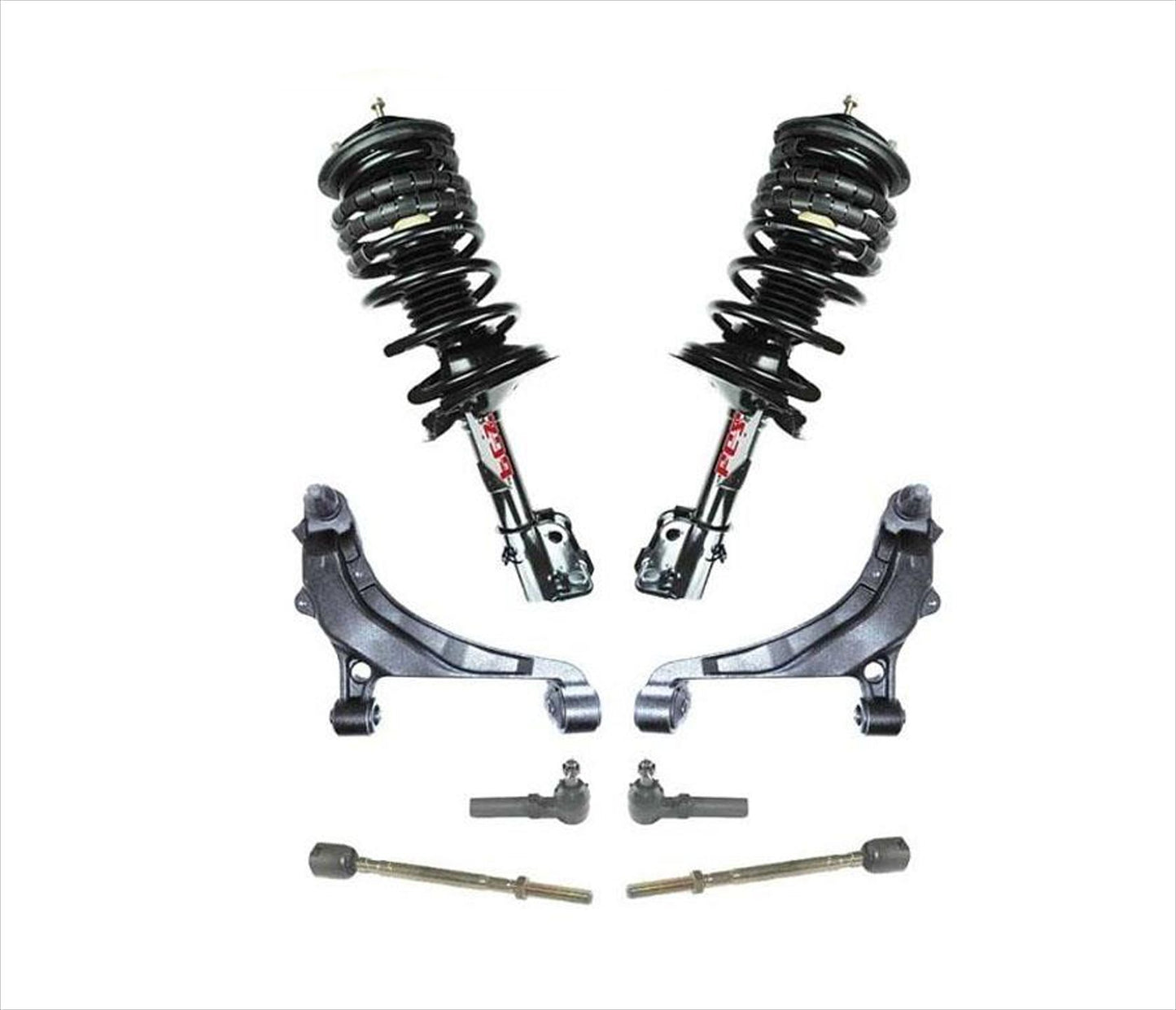 Para 91-94 Dodge Voyager V6 3.0 3.3L Muelles helicoidales Puntales Brazos de control bajos Tie Rds