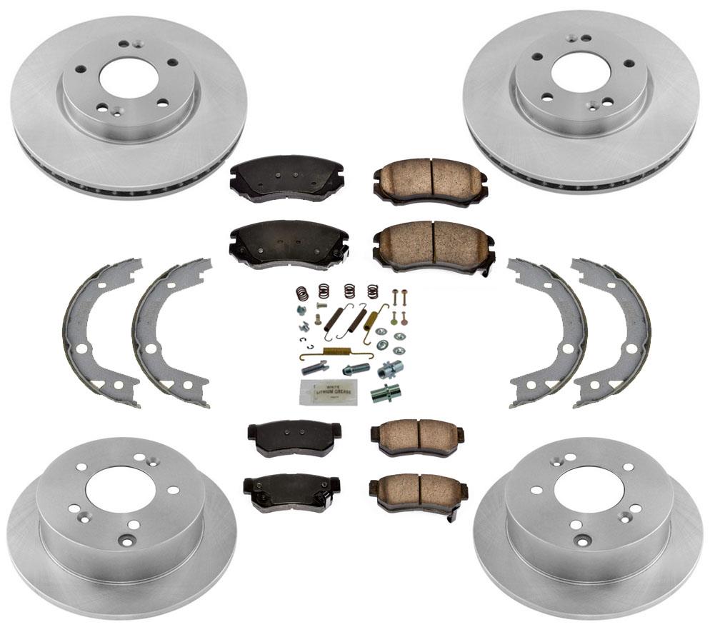 Front & Rear Disc Brake Rotors and Ceramic Pads for Kia Optima 2.4L 4 Cyl. 07-10 - Photo 1