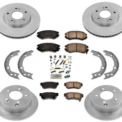 Front & Rear Disc Brake Rotors and Ceramic Pads for Kia Optima 2.4L 4 Cyl. 07-10