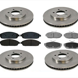 Rotores de disco de freno delanteros y traseros y pastillas de freno de cerámica para Ford Mustang 2005-2010 4.0L