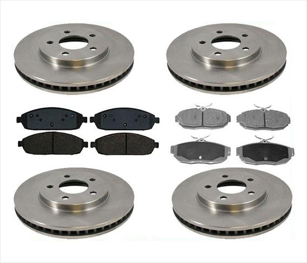 Rotores de disco de freno delanteros y traseros y pastillas de freno de cerámica para Ford Mustang 2005-2010 4.0L