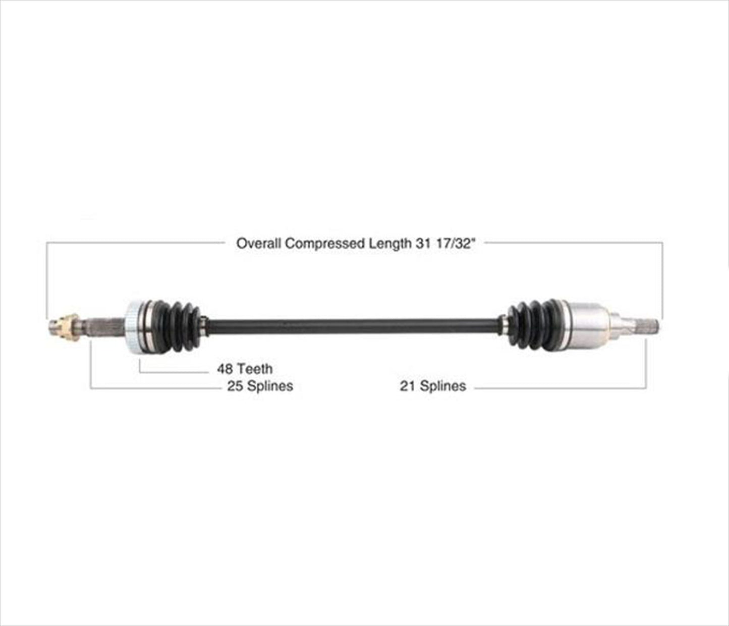 One (1) CV Drive Axle Assembly for REAR Left or REAR Right 08-18 Nissan Rogue