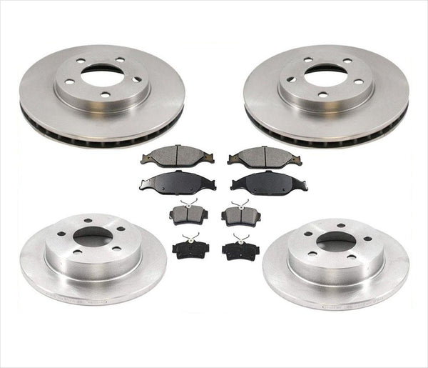 Front & Rear Brake Rotors & Ceramic Brake Pads for FORD Mustang 1999-2004