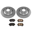 Rear 302MM 11 7/8 Rotors & Brake Pads for Audi A6 Quatto A6 Standard Size 06-11