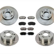 Front & Rear Disc Brake Rotors & Ceramic Brake Pads For Kia Rondo 2010 2011 2012