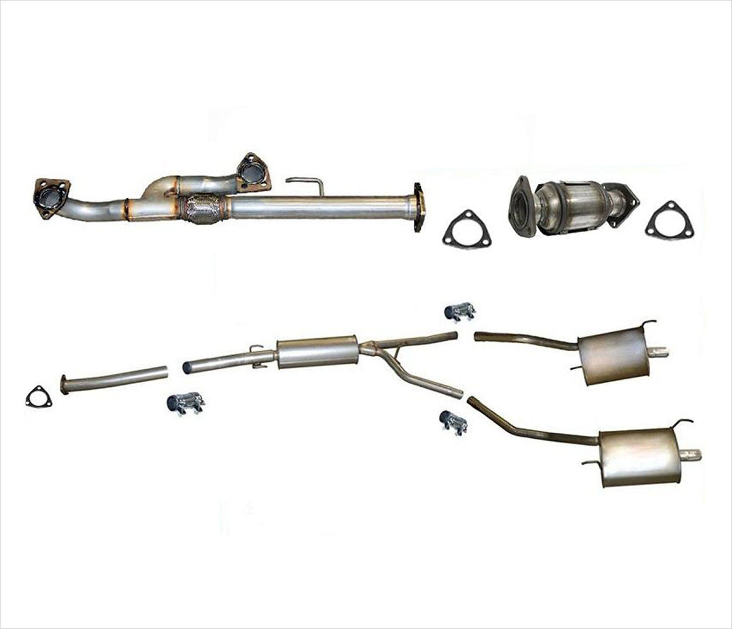 Resonador medio y silenciadores del convertidor trasero del tubo delantero Y para piloto 2009-2012