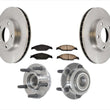 Front Hub Wheel Bearing + Brake Rotors Pads For Mustang & GT 1999-2004