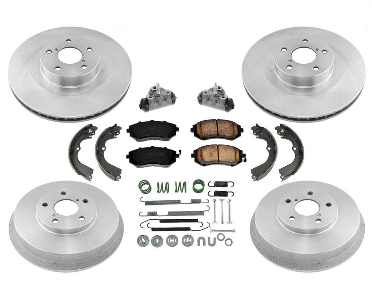 Rotors Drums Brake Pads Shoes Springs Cylinders For Subaru Forester 2.5L 2003-08