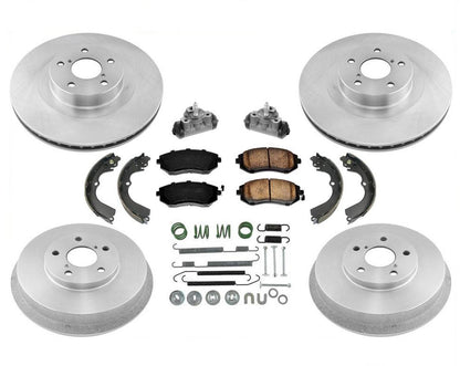 Rotors Drums Brake Pads Shoes Springs Cylinders For Subaru Forester 2.5L 2003-08