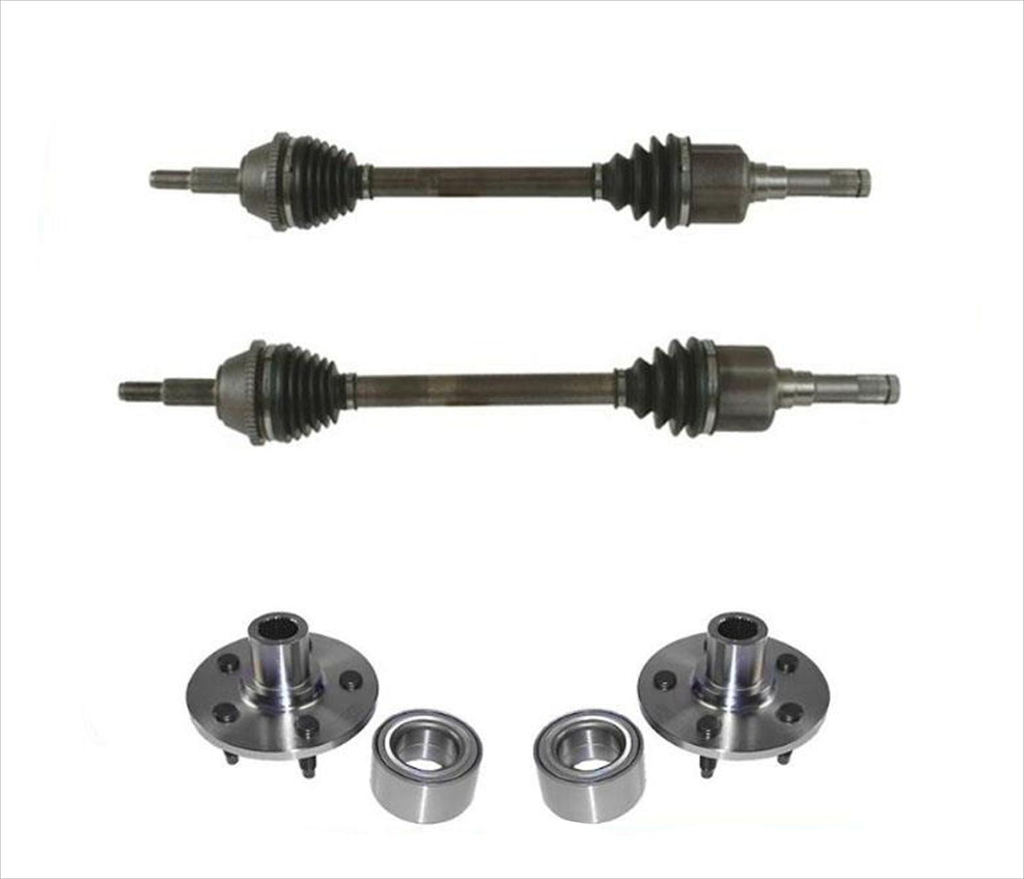 (2) Ejes de eje CV trasero (2) Cojinetes de cubo de rueda L/R para Explorer 06-10