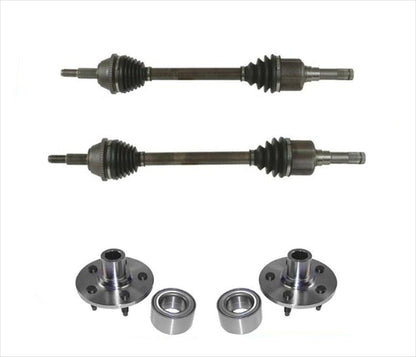(2) Ejes de eje CV trasero (2) Cojinetes de cubo de rueda L/R para Explorer 06-10