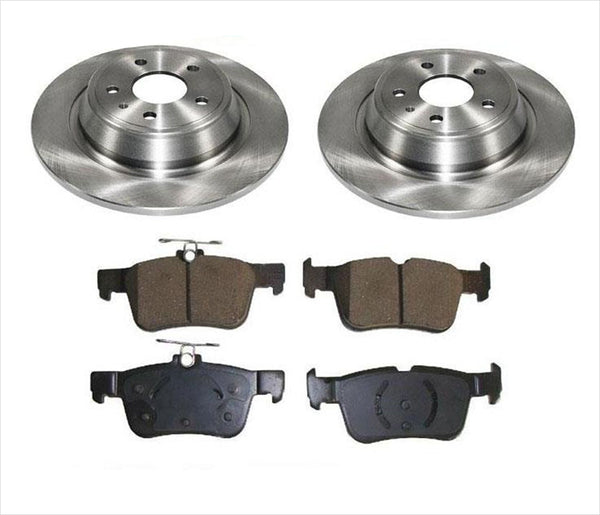 Rear Brake Disc Rotor Rotors & Brake Ceramic Pad Pads for 2013-2014 Ford Fusion