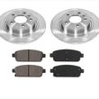 Rear Brake Disc Rotor Rotors Ceramic Brake Pads Set For 12-17 Verano 11-15 VOLT