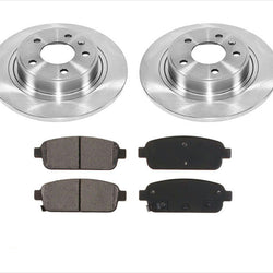 Rear Brake Disc Rotor Rotors Ceramic Brake Pads Set For 12-17 Verano 11-15 VOLT