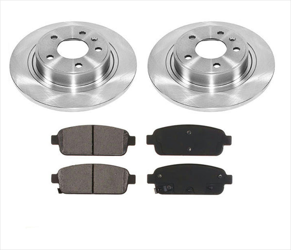 Rear Brake Disc Rotor Rotors Ceramic Brake Pads Set For 12-17 Verano 11-15 VOLT