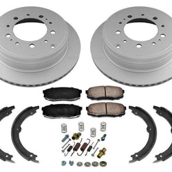 Rear Disc Rotors Ceramic Brake Pads Spring Kit 5pc for Toyota Tundra 2007-2021