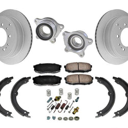 Rear Rotors Hub Bearings Brake Pads Shoes Spring Kit for Toyota Tundra 07-2020