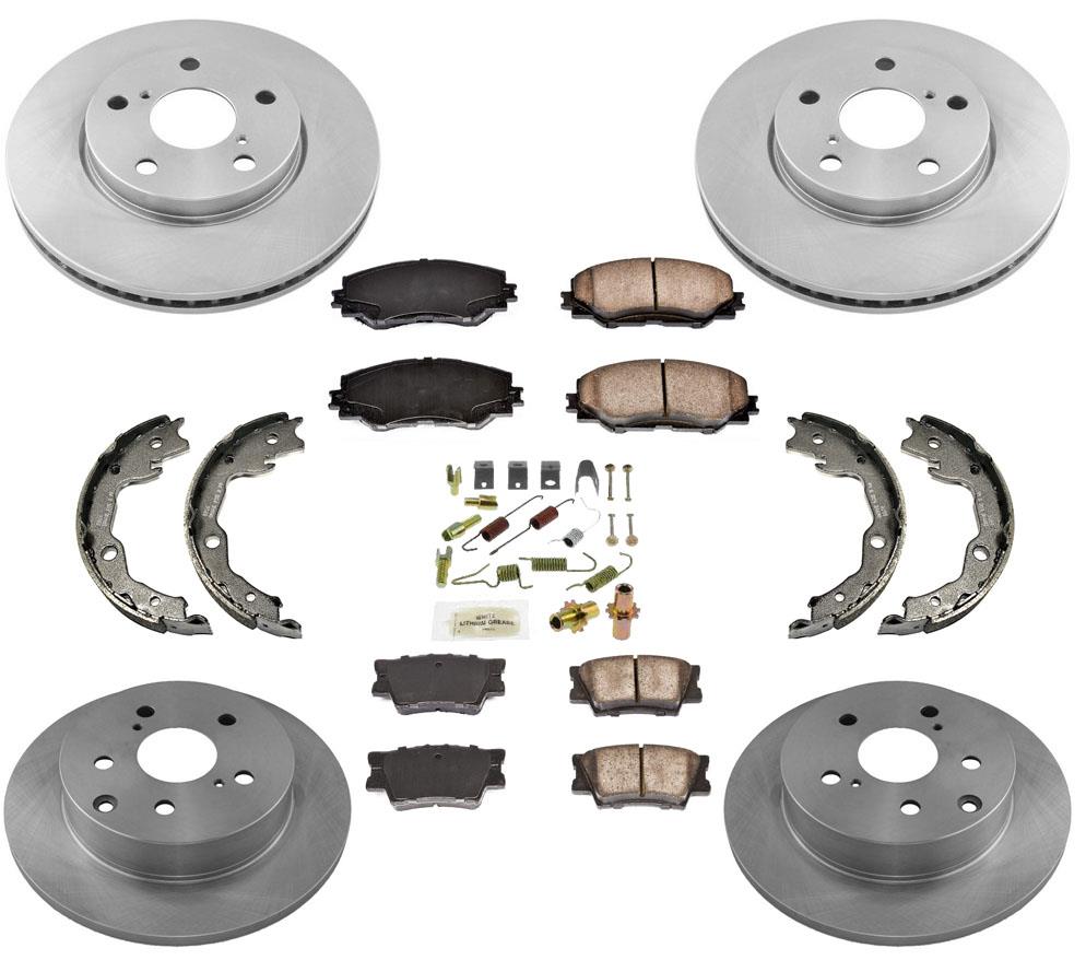 Front & Rear Brake Rotors & Ceramic Brake Pads for 10-12 Lexus HS250H 8pc Kit