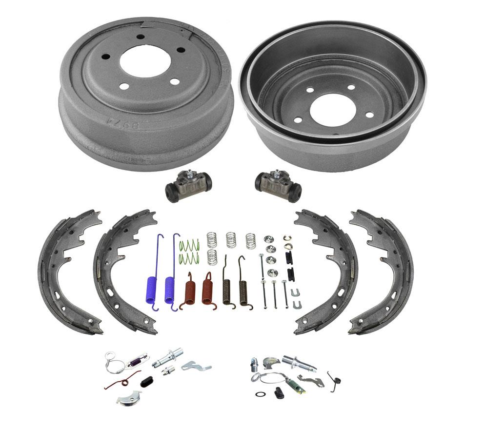 Brake Drums Shoes Wheel Cylinders Hold Down & Adjusters for Ford E150 98-99
