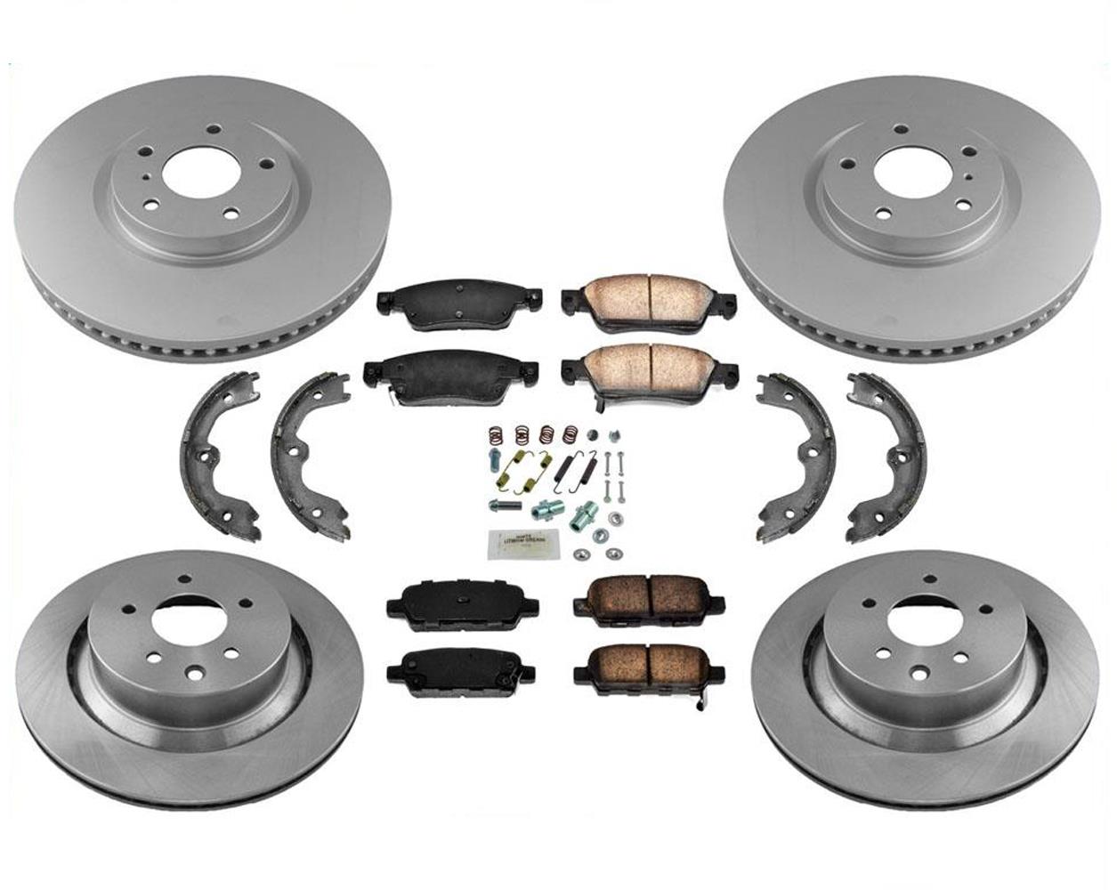 Pastillas de freno delanteras y traseras, rotores de 330mm, zapatas de freno para Infiniti Q60 14-15