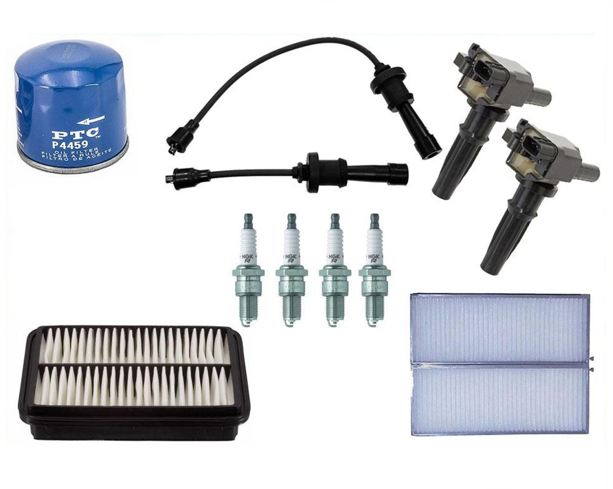 Wires Coil Spark Plugs Air Cabin Oil Filters for Hyudai Santa Fe 2.4L 01-06