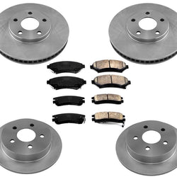 Rotores de freno de disco delantero trasero pastillas de freno de cerámica para Pontiac Grand Prix 1997-2003