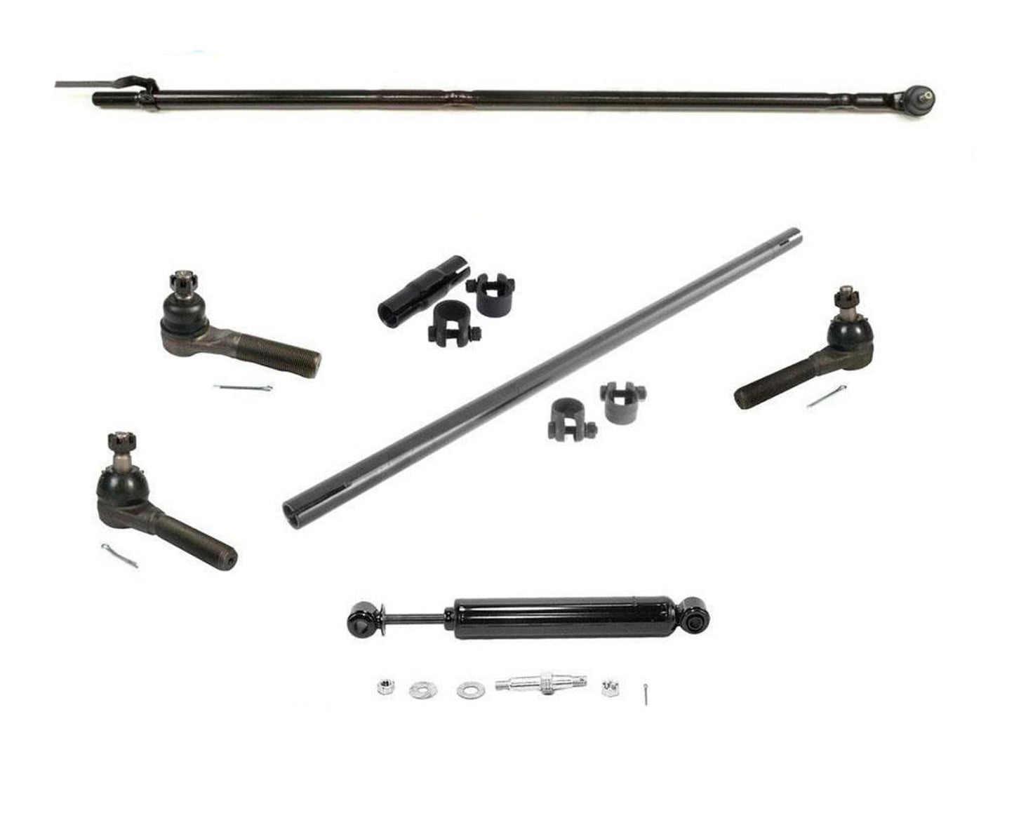 Drag Link Tie Rod Rods Track Bar 7Pc Kit for Jeep Wrangler 87-90