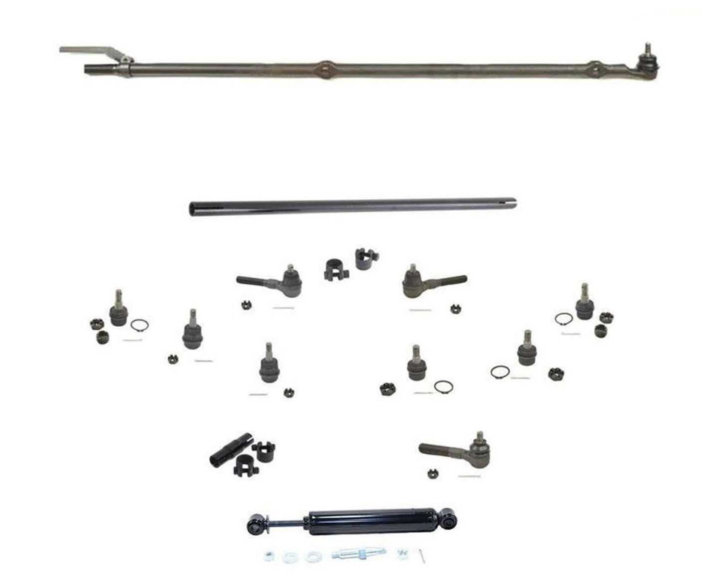 Drag Link Tie Rod Rods Track Bar 13Pc Kit Fits For Jeep Wrangler 87-90