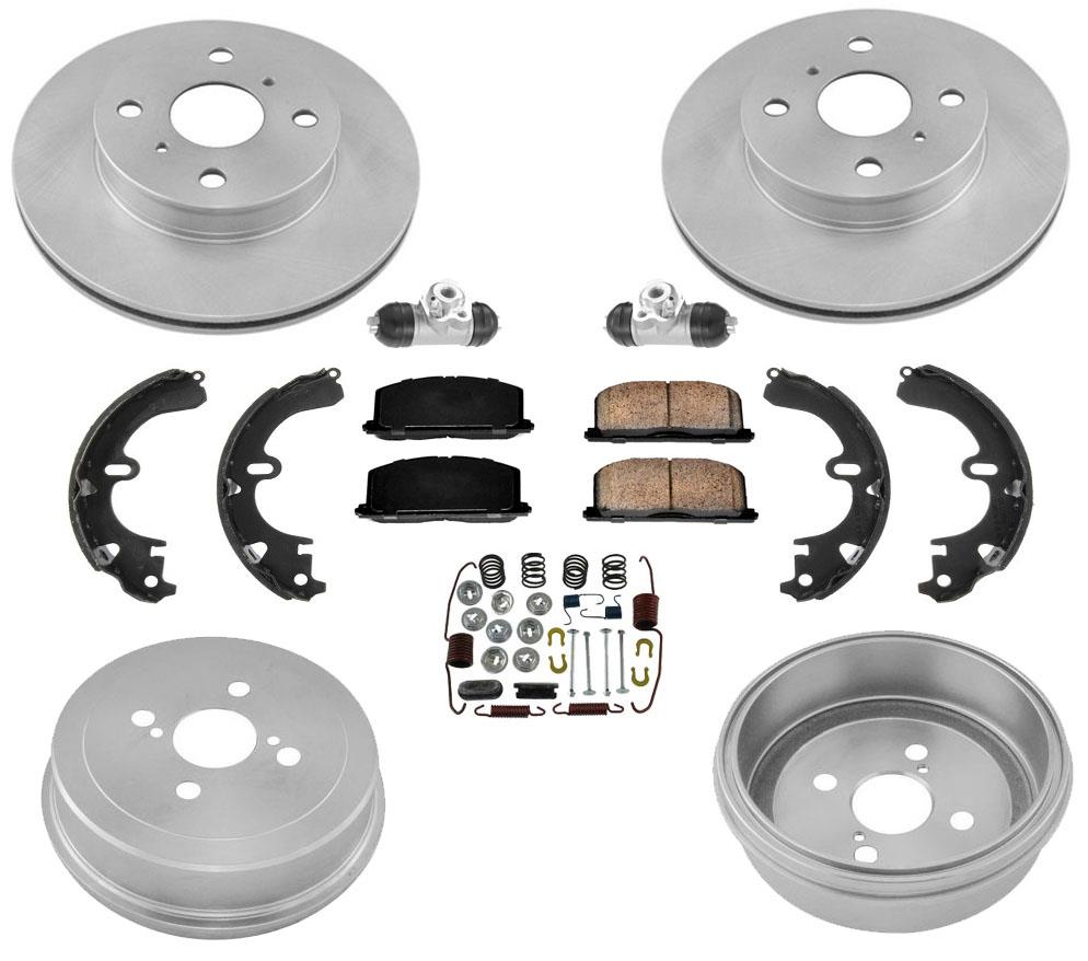Rotores de freno Tambores Zapatas de freno Tracción delantera para Toyota Corolla 88-92 de 4 puertas