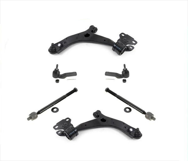 Front Left & Right Lower Control Arms Bushings & Tie Rods for 2010-2013 Mazda 3