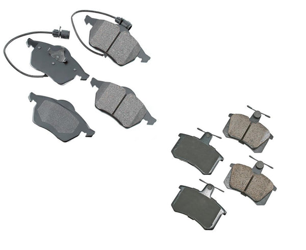 Fits 1996-1997 Audi A4 Front & Rear Brake Pads With Front Sensors