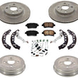 Pastillas de rotores de disco de freno delantero y zapatas de tambores traseros para Scion iQ 1.3L Gas 2012-2015