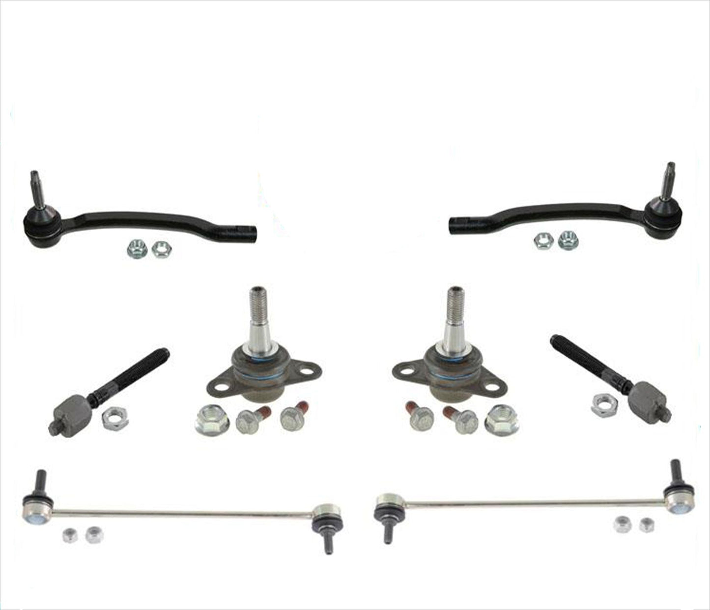 Kit de 8 piezas con varillas de amarre interiores y exteriores, rótulas y eslabones de barra estabilizadora 03-13 Volvo XC90