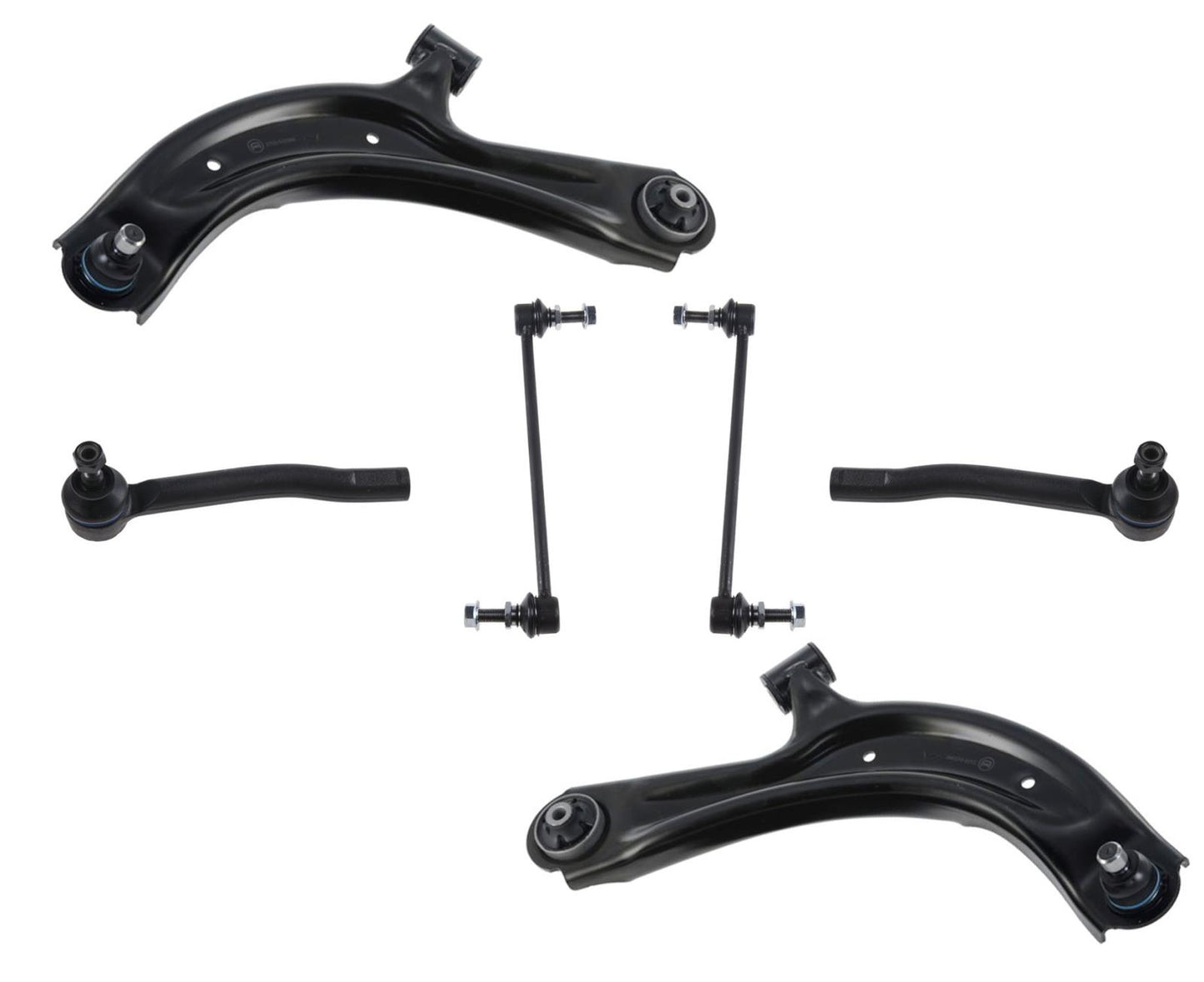 Front Lower Control Arms Outer Tie Rods and Links For Nissan Sentra 2013-2019