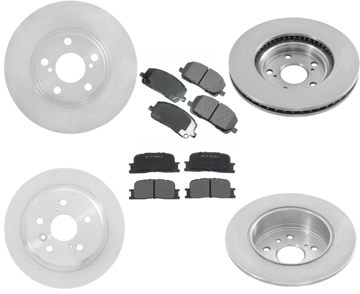 Se adapta a rotores y pastillas de freno delanteras y traseras de tracción delantera Toyota Highlander 01-03.