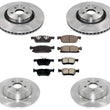 Rotors Brake Pads For Ford Edge 15-18 All Wheel Drive With Larger 345MM Rotors