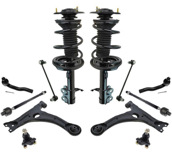 12PC Kit Spring Struts Control Arms Ball Joints Tie Rods for Toyota Prius 01-03