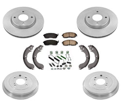 Front Brake Rotors Rear Drums Shoes Spring Kit For Nissan Sentra 2007-2012 2.0L