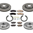 New Front Rear Rotors Brake Pads Parking Shoes Spring Kit for Cadillac SRX 04-09