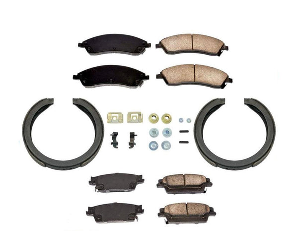 100% New Front Rear Brake Pads Brake Shoes Springs Kit for Cadillac SRX 04-09