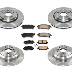 Ft & Rr Brake Rotors Ceramic Brake Pads for Honda Odyssey 15-17 6pc Kit