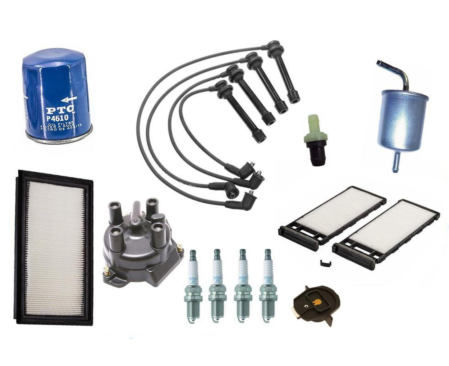 Kit de afinación de 12 piezas, bujías de rotor de tapa de distribuidor de cables para Nissan Altima 98-01