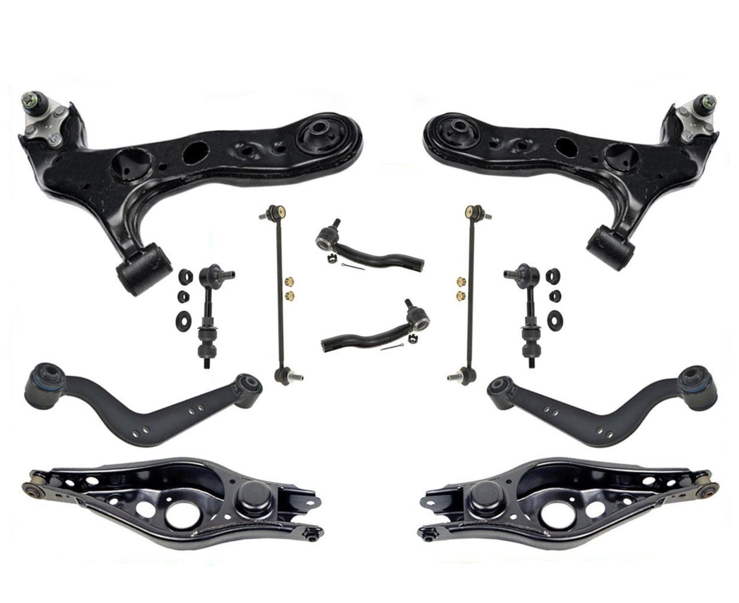 Kit de 12 piezas de piezas de chasis de suspensión delantera y trasera para Toyota Rav4 06-14