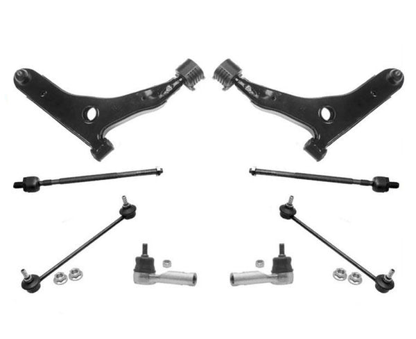 For 01-04 V40 S40 1.9L ONLY Control Arm Ball Joint Tie Rods & Sway Bar Links 8Pc