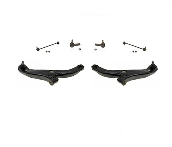 Front Control Arms Tie Rods & Sway Bar Links 6PC Kit for 01-03 Mazda Protege & 5