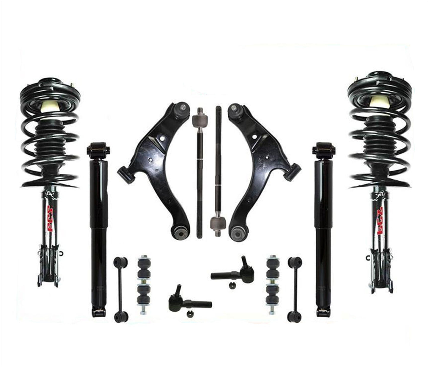 Kit de chasis de 14 piezas con puntales de resorte y amortiguadores delanteros completos para PT Cruiser 01-05