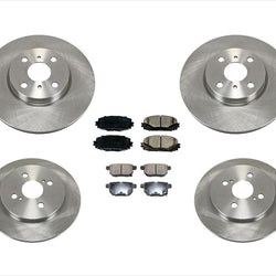 Front & Rear Disc Brake Rotors & Ceramic Brake Pads for 2012-2018 Toyota Yaris